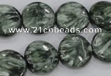 CSH53 15 inches 16mm flat round natural seraphinite gemstone beads