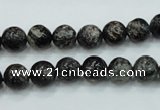 CSI01 15.5 inches 8mm round silver scale stone beads wholesale