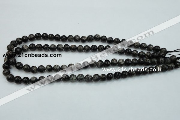 CSI01 15.5 inches 8mm round silver scale stone beads wholesale