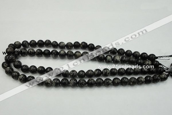 CSI02 15.5 inches 10mm round silver scale stone beads wholesale