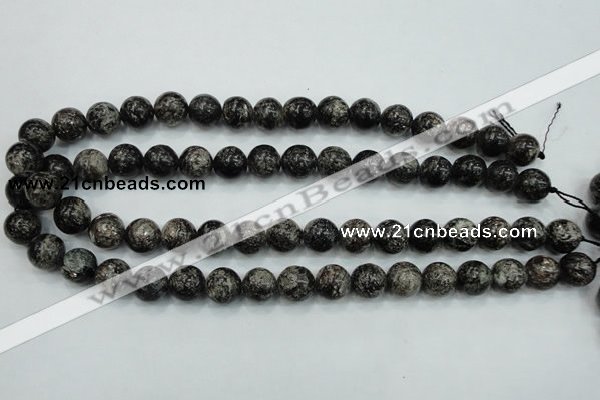 CSI03 15.5 inches 12mm round silver scale stone beads wholesale