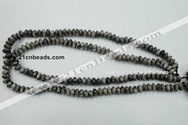 CSI04 15.5 inches 4*8mm rondelle silver scale stone beads wholesale