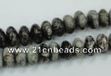 CSI05 15.5 inches 5*10mm rondelle silver scale stone beads wholesale