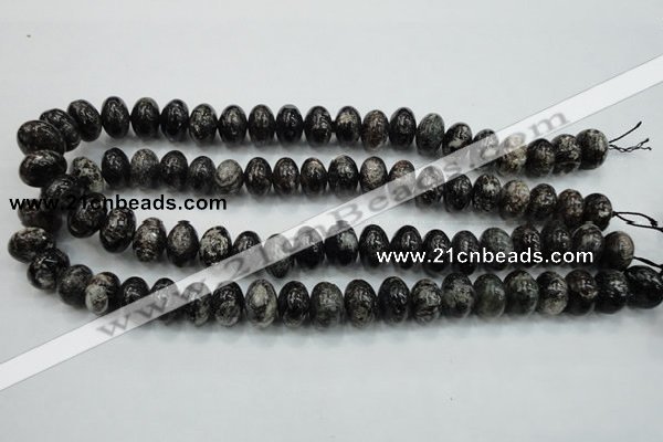 CSI06 15.5 inches 10*14mm rondelle silver scale stone beads wholesale