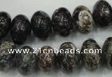 CSI07 15.5 inches 10*15mm rondelle silver scale stone beads wholesale