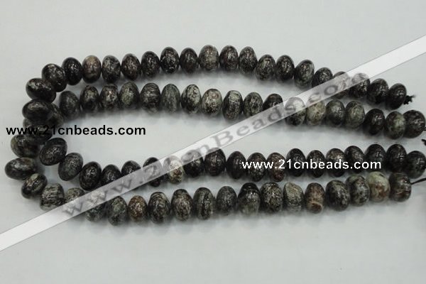 CSI07 15.5 inches 10*15mm rondelle silver scale stone beads wholesale