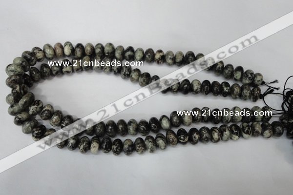 CSI08 15.5 inches 8*12mm rondelle silver scale stone beads wholesale