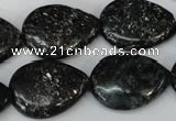 CSI106 15.5 inches 18*25mm flat teardrop silver scale stone beads