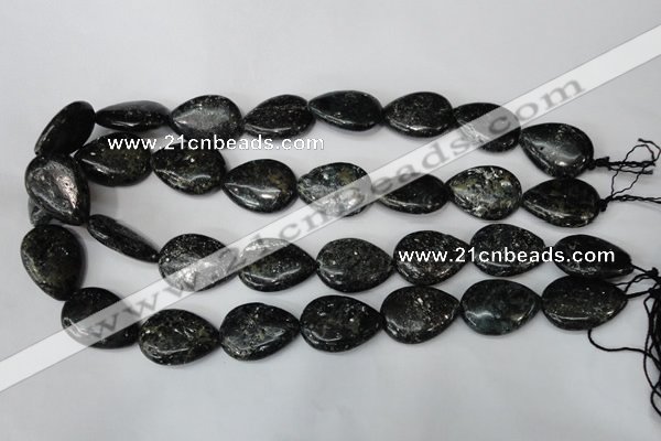 CSI106 15.5 inches 18*25mm flat teardrop silver scale stone beads