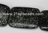 CSI119 15.5 inches 30*40mm rectangle silver scale stone beads