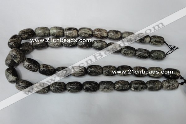 CSI22 15.5 inches 13*18mm drum silver scale stone beads wholesale