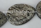 CSI40 15.5 inches 30*40mm flat teardrop silver scale stone beads wholesale