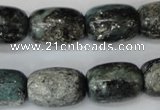 CSI65 15.5 inches 13*18mm drum silver scale stone beads wholesale