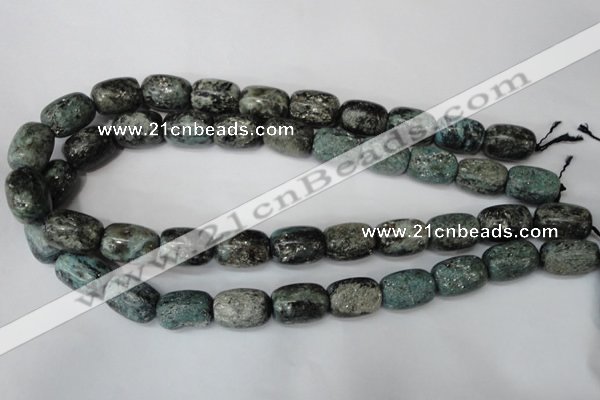 CSI65 15.5 inches 13*18mm drum silver scale stone beads wholesale