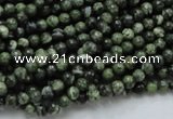 CSJ01 15.5 inches 4mm round green silver line jasper beads wholesale