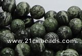 CSJ04 15.5 inches 10mm round green silver line jasper beads wholesale