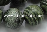 CSJ10 15.5 inches 22mm round green silver line jasper beads wholesale