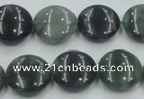 CSJ201 15.5 inches 16mm flat round serpentine jade gemstone beads