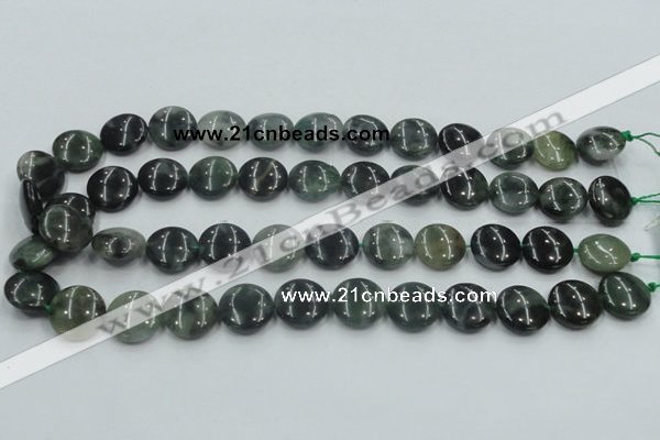 CSJ201 15.5 inches 16mm flat round serpentine jade gemstone beads