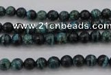 CSJ210 15.5 inches 6mm round dyed green silver line jasper beads