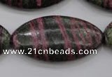 CSJ275 15.5 inches 20*40mm marquise dyed green silver line jasper beads