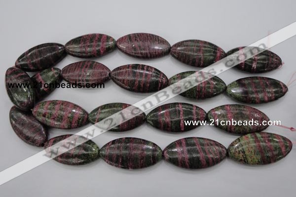 CSJ275 15.5 inches 20*40mm marquise dyed green silver line jasper beads