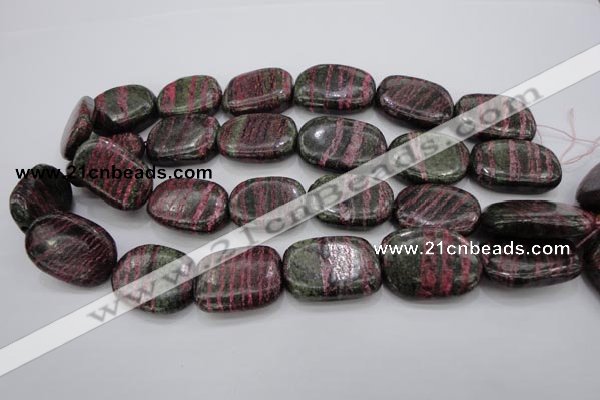 CSJ290 15.5 inches 22*30mm freeform dyed green silver line jasper beads