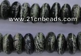 CSJ90 15.5 inches 7*14mm rondelle green silver line jasper beads