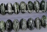 CSJ92 15.5 inches 8*16mm faceted rondelle green silver line jasper beads