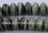 CSJ93 15.5 inches 10*20mm faceted rondelle green silver line jasper beads