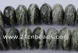 CSJ93 15.5 inches 10*20mm faceted rondelle green silver line jasper beads