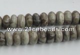 CSL02 15.5 inches 5*10mm rondelle silver leaf jasper beads wholesale