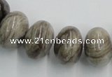 CSL04 15.5 inches 12*20mm rondelle silver leaf jasper beads wholesale