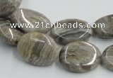 CSL05 15.5 inches 15*20mm oval silver leaf jasper beads wholesale