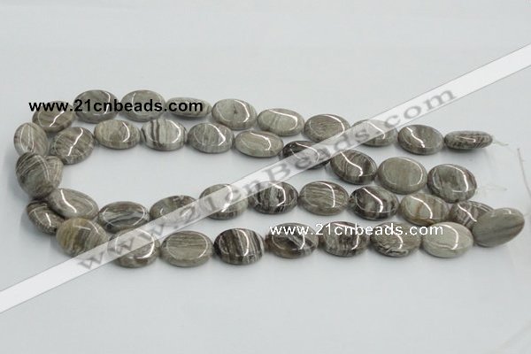 CSL05 15.5 inches 15*20mm oval silver leaf jasper beads wholesale