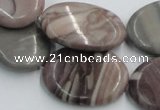 CSL07 15.5 inches 20*30mm oval silver leaf jasper beads wholesale