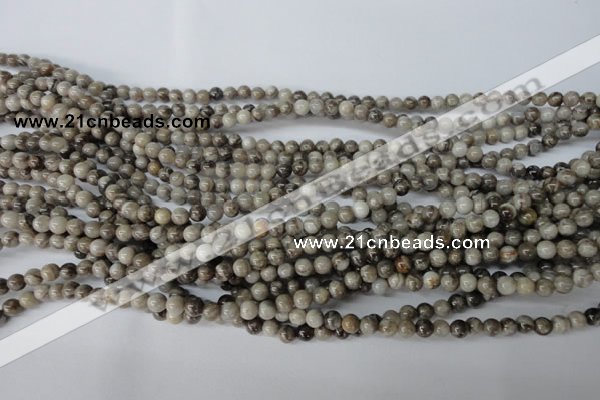 CSL10 15.5 inches 4mm round silver leaf jasper beads wholesale