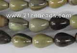 CSL104 15.5 inches 10*14mm teardrop silver leaf jasper beads wholesale