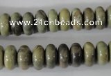 CSL109 15.5 inches 6*12mm rondelle silver leaf jasper beads wholesale