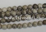 CSL11 15.5 inches 6mm round silver leaf jasper beads wholesale