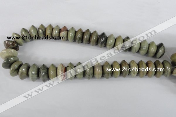 CSL110 15.5 inches 10*20mm rondelle silver leaf jasper beads wholesale