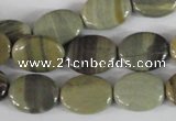 CSL117 15.5 inches 12*16mm oval silver leaf jasper beads wholesale