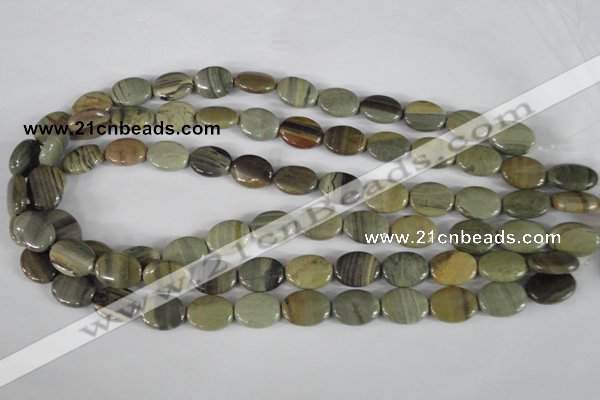 CSL117 15.5 inches 12*16mm oval silver leaf jasper beads wholesale