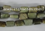 CSL119 15.5 inches 8*10mm rectangle silver leaf jasper beads wholesale