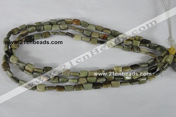 CSL119 15.5 inches 8*10mm rectangle silver leaf jasper beads wholesale