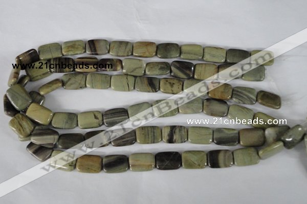 CSL120 15.5 inches 13*18mm rectangle silver leaf jasper beads wholesale