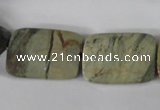 CSL121 15.5 inches 18*25mm faceted rectangle silver leaf jasper beads