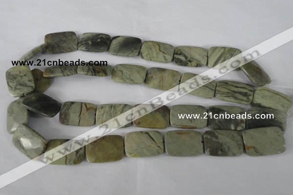 CSL121 15.5 inches 18*25mm faceted rectangle silver leaf jasper beads