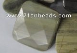 CSL122 15.5 inches 30*30mm faceted square silver leaf jasper beads