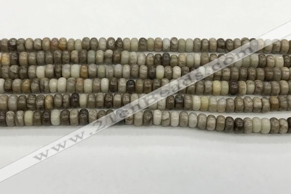 CSL125 15.5 inches 2.5*4.8mm rondelle sliver leaf jasper beads